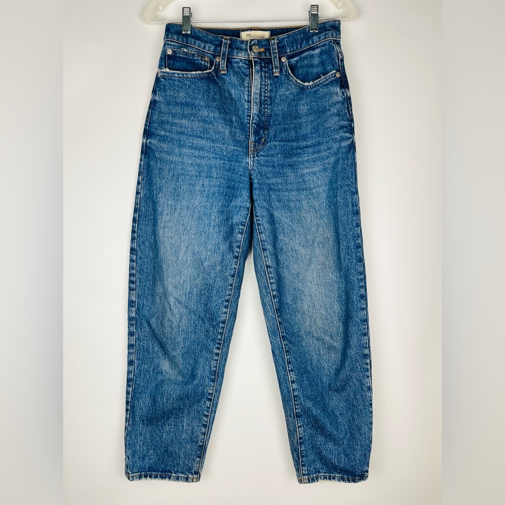 Madewell High Rise Balloon Jeans Medium Wash Size 25 - Picture 1 of 8